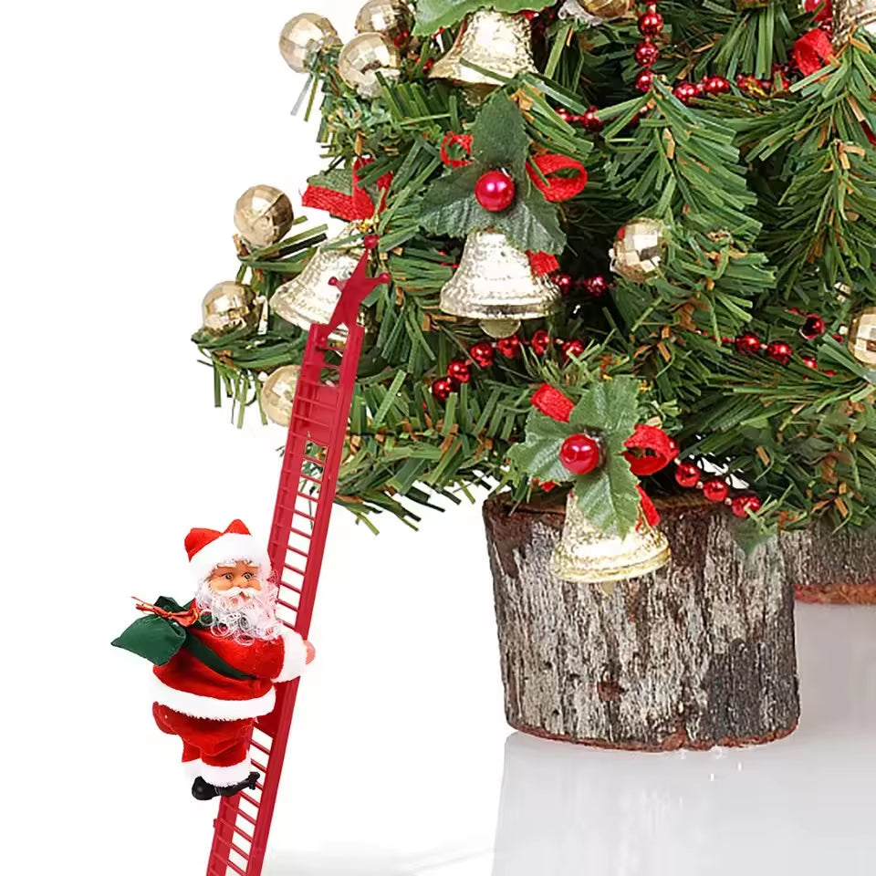 Climbing Santa Ornament – Musical LED Christmas Ladder Decor – image 6