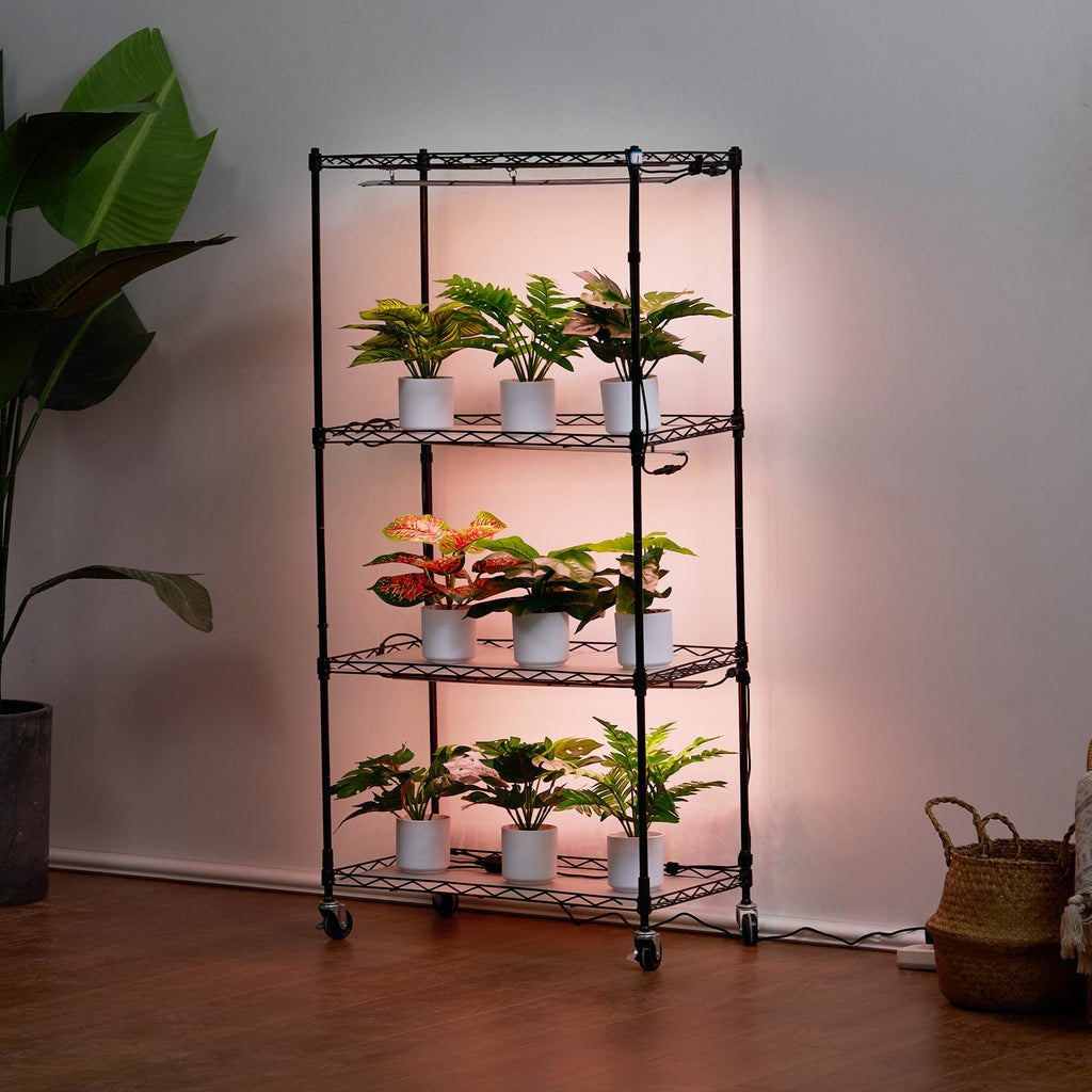 4-Tier Plant Stand with 45W Grow Light, Timer and Wheels – image 4