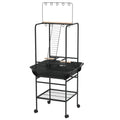 Rolling Bird Play Stand with Ladder, Stainless Bowls and Pull-Out Tray – image 1