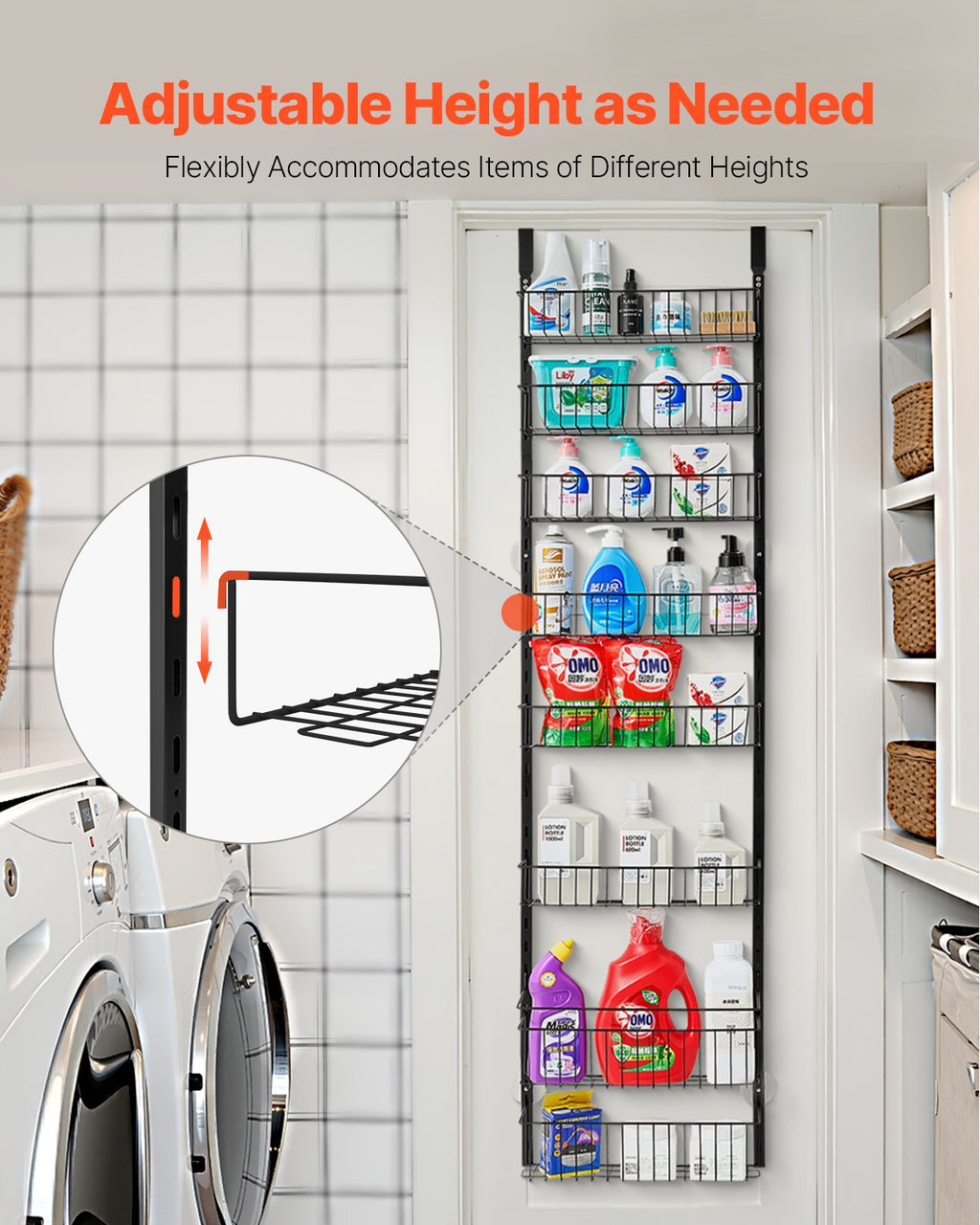 Over the Door Pantry Organizer, 8-Tier Adjustable Hanging Rack – image 4