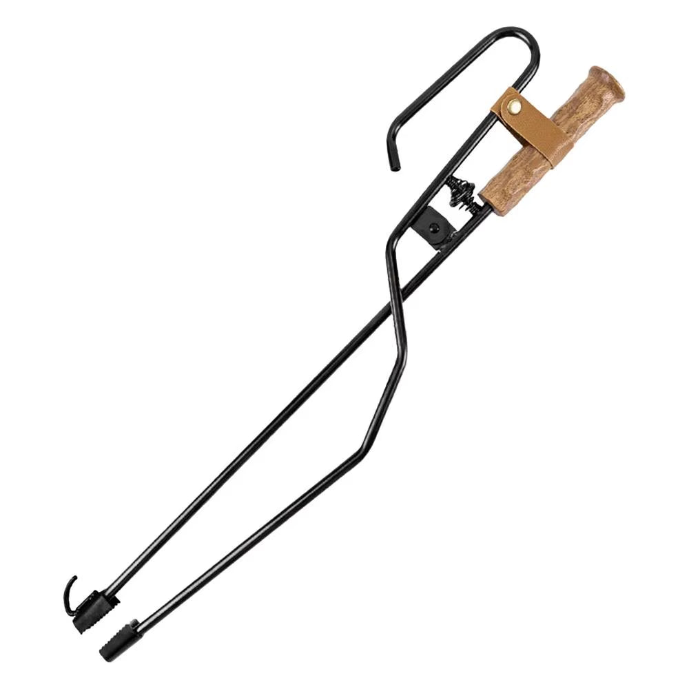 Fire Pit Tongs - Log Grabber with Wood Handle