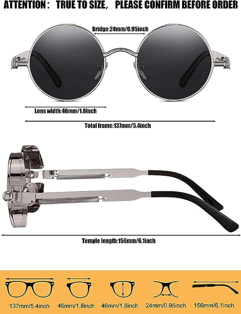 Round Polarized Sunglasses, Retro Metal Frame for Men and Women – image 6