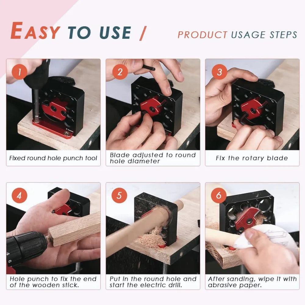 Adjustable Dowel Maker Jig for Electric Drill, Woodworking Rod Tool – image 6