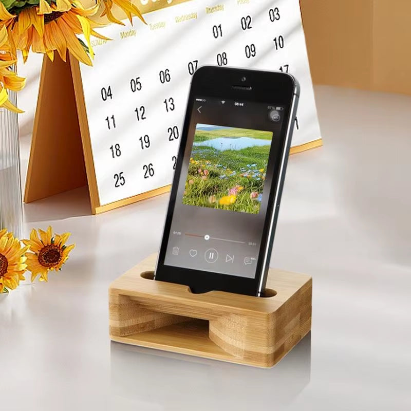 Wood Phone Stand with Sound Amplifier, Desk Holder – image 5