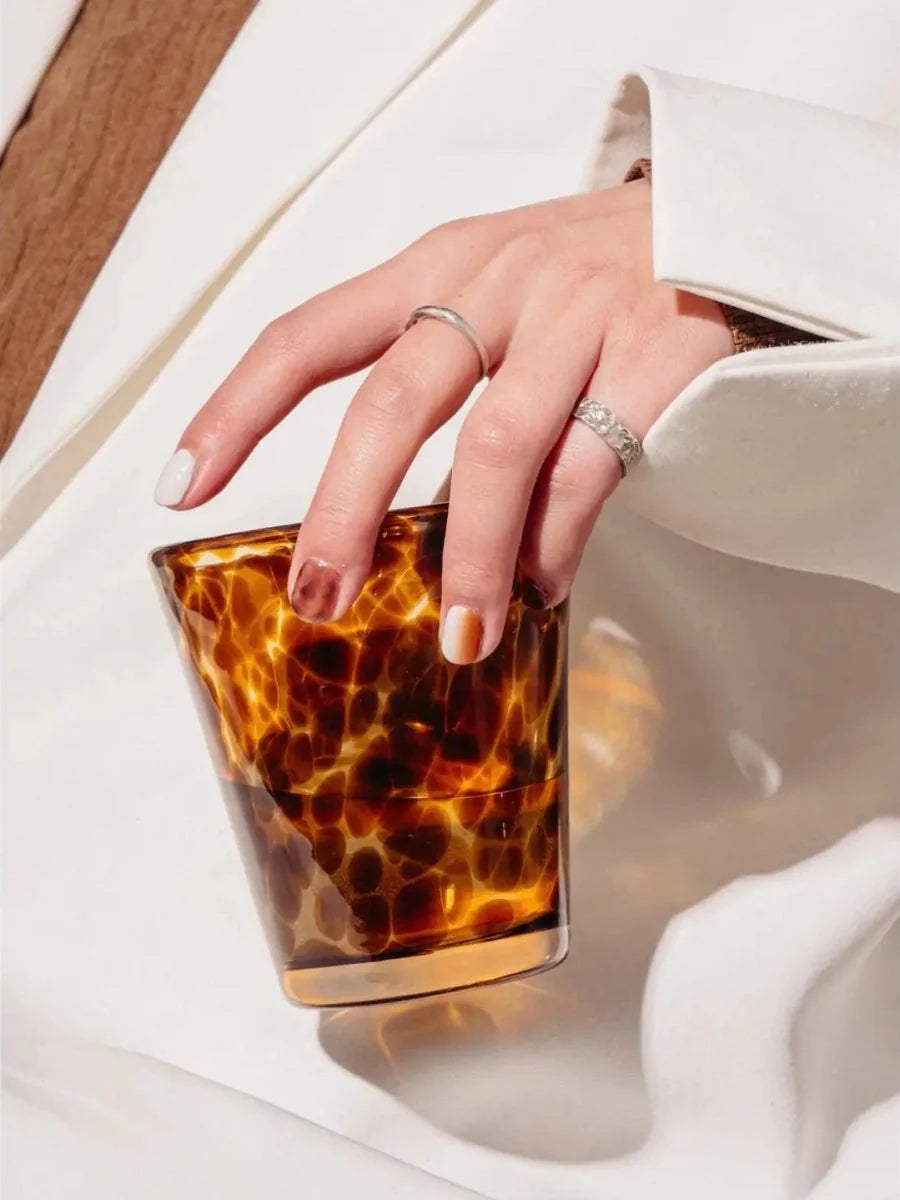 Tortoiseshell Glass Tumblers, Set of 2