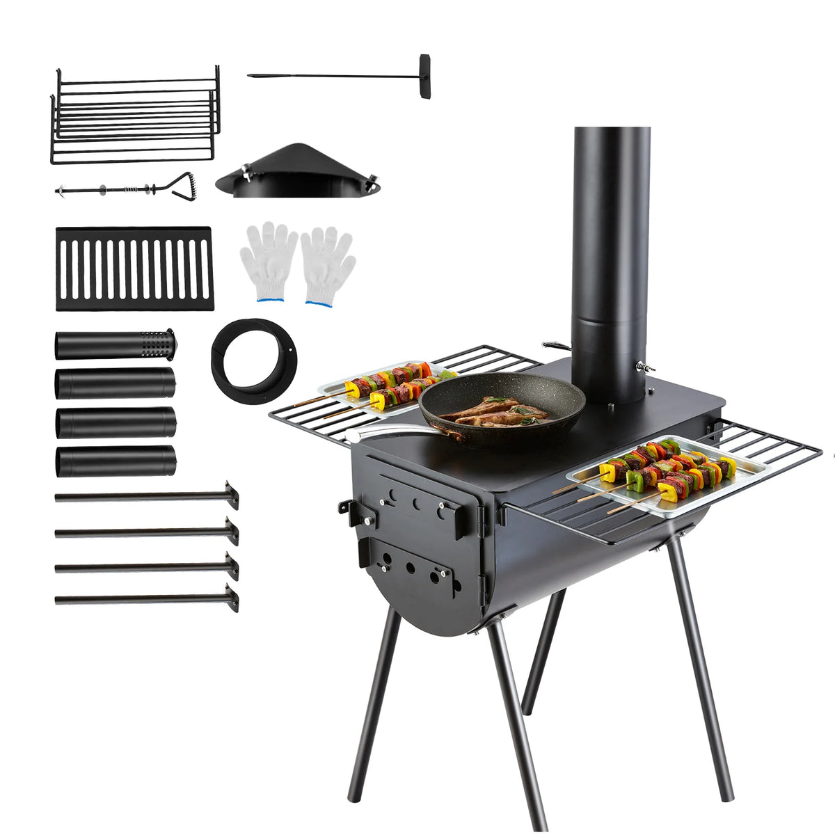Hot Tent Wood Stove – Portable Camping Stove with 118 in Chimney – image 11