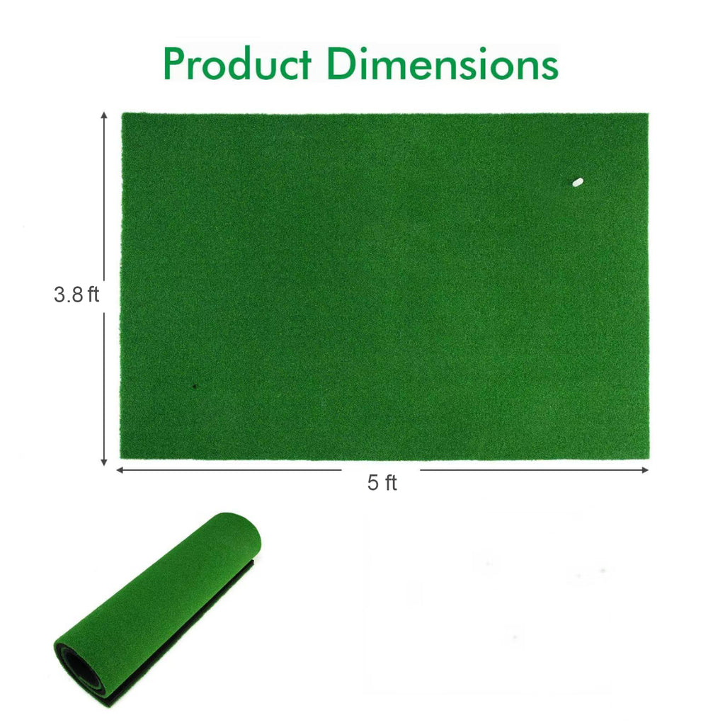 Golf Hitting Mat 3.8 x 5 ft, Artificial Turf Swing Practice Mat – image 2