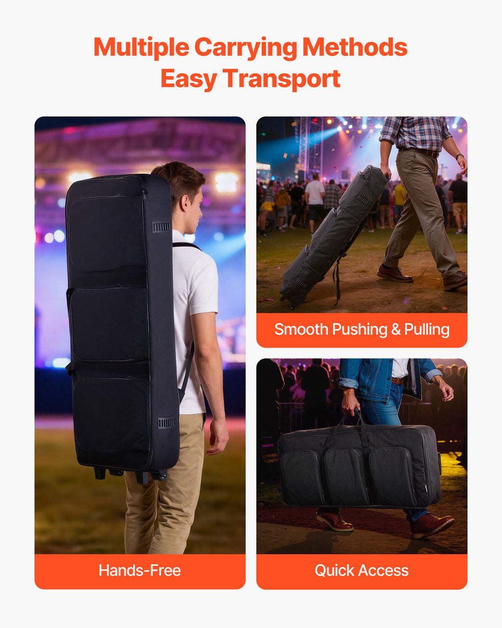 Padded Rolling Keyboard Case with Wheels for 61 to 88 Key Pianos – image 5