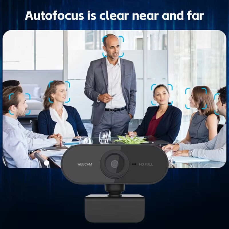 1080P HD USB Webcam with Built-In Microphone and Mini Tripod – image 3