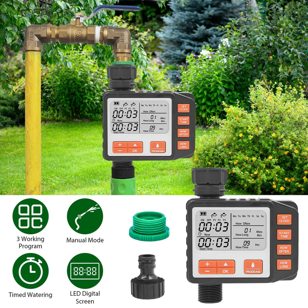 Sprinkler Timer - Programmable Hose Faucet Water Timer, 3 Programs