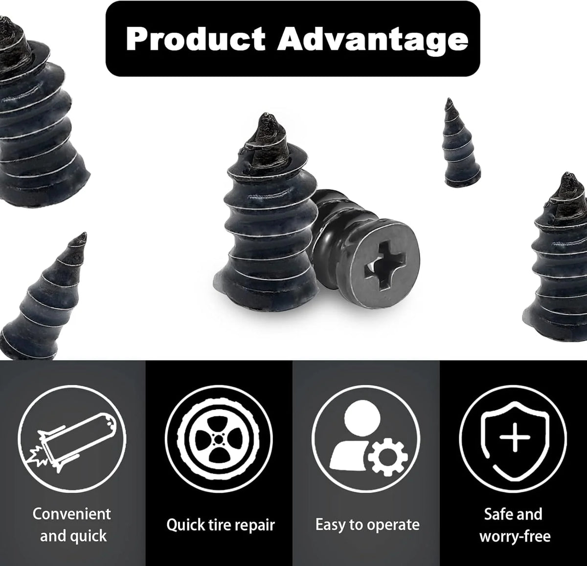 Tire Plug Screws 60-Pack - Rubber Puncture Repair Nails – image 8