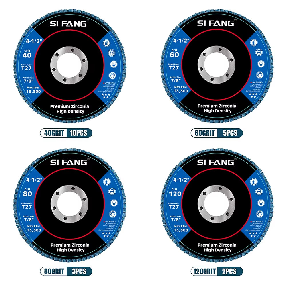 Welding Flap Discs 10 Pack 4.5 in T27 Zirconia for Angle Grinder – image 3