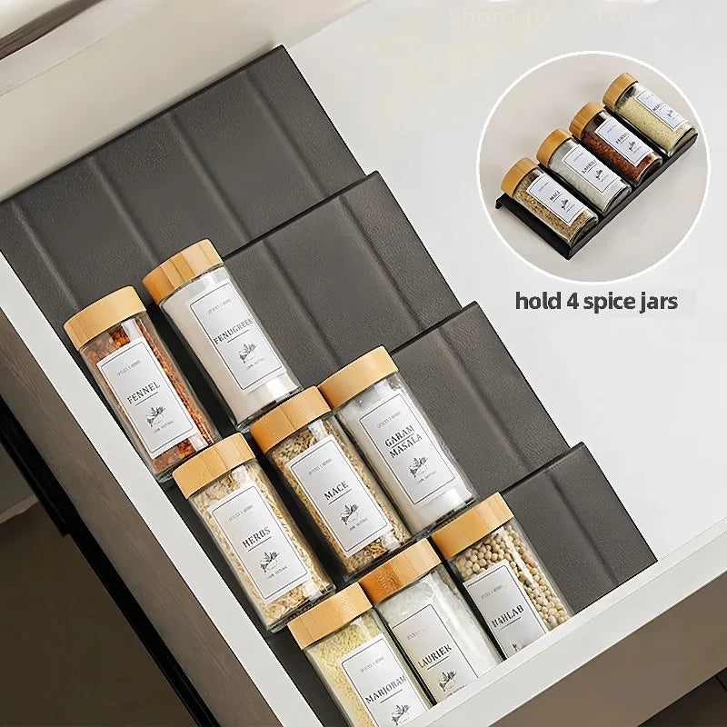 Spice Drawer Organizer – 4-Tier Adjustable Spice Jar Insert – image 2
