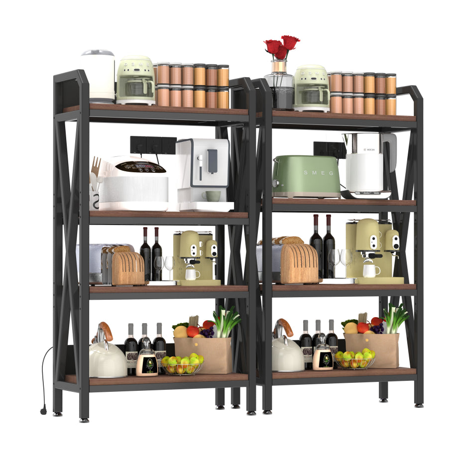 Bakers Rack, 4-Tier Metal and Wood Kitchen Storage Shelf, 56 in – image 13