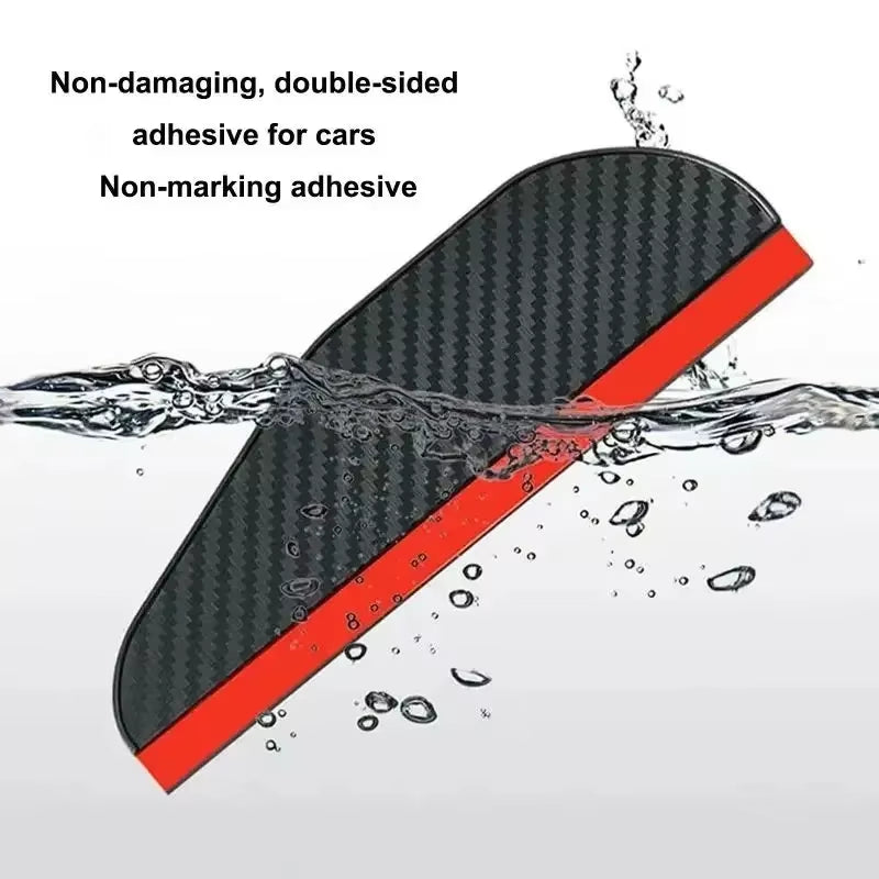 Side Mirror Rain Visor 2 Pack - Universal Carbon Fiber Look Rearview Mirror Rain Guard