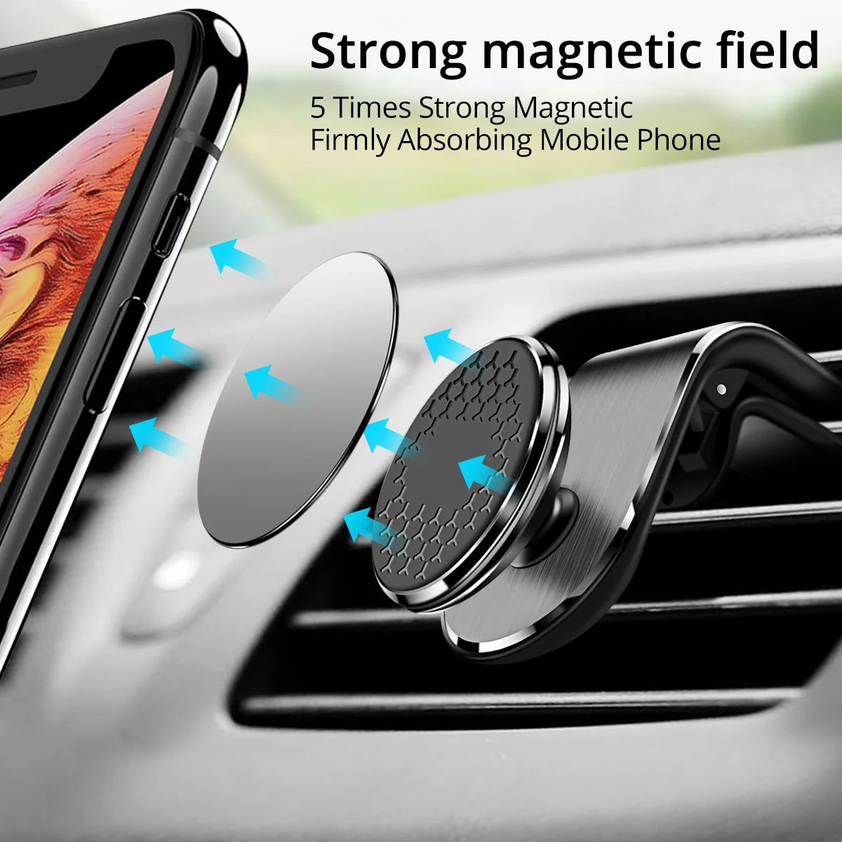 Magnetic Car Phone Holder, Air Vent Mount with 360° Rotation