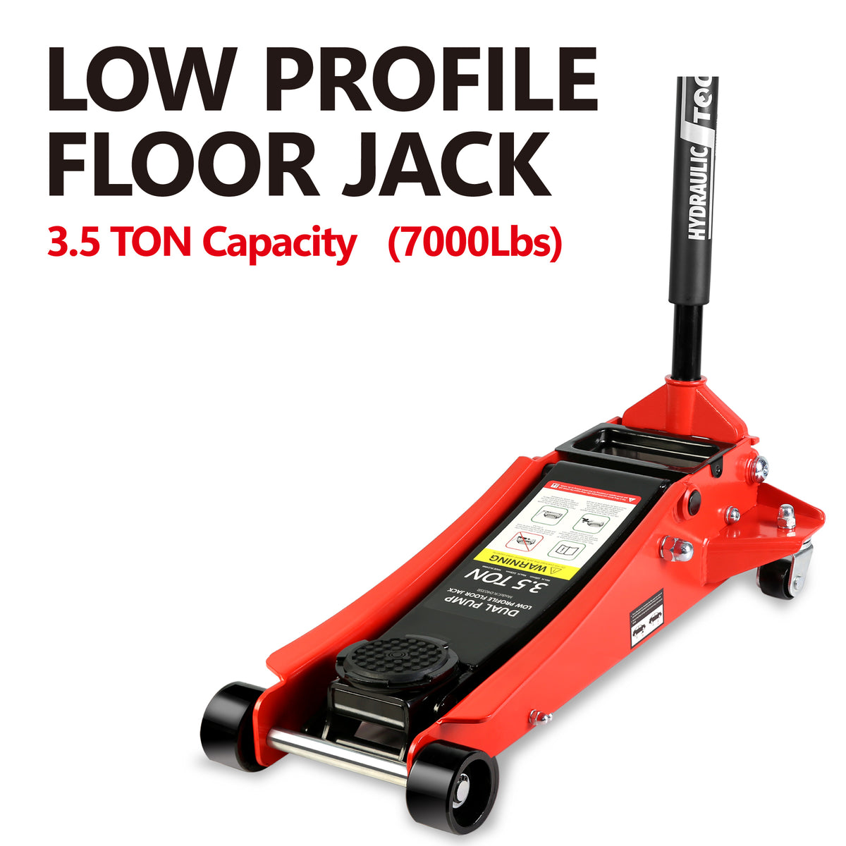Floor Jack 3.5 Ton Low Profile Dual Piston, 4-21 in Lift Range – image 3