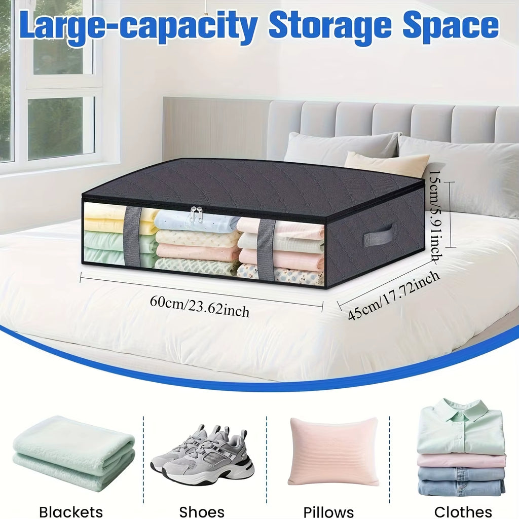 Under Bed Storage Bags - Foldable Blanket Organizers, 4 Pack – image 3