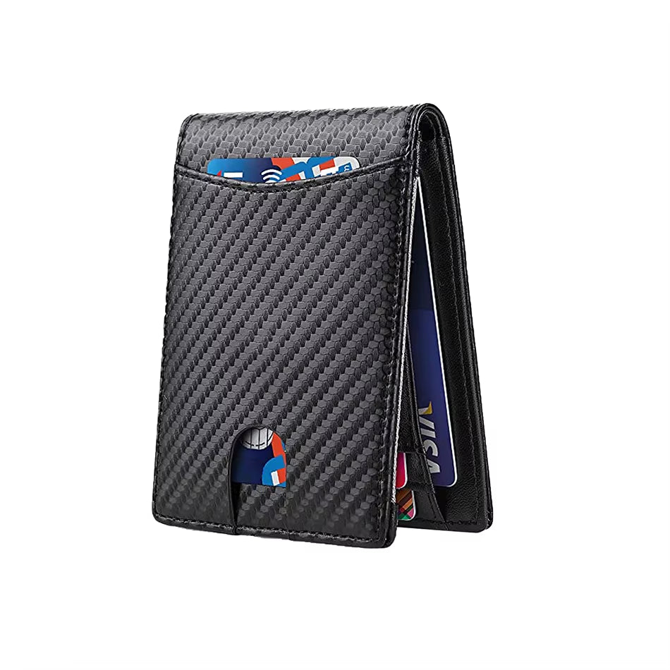 RFID Card Holder Wallet Carbon Fiber Look Slim Minimalist – image 7
