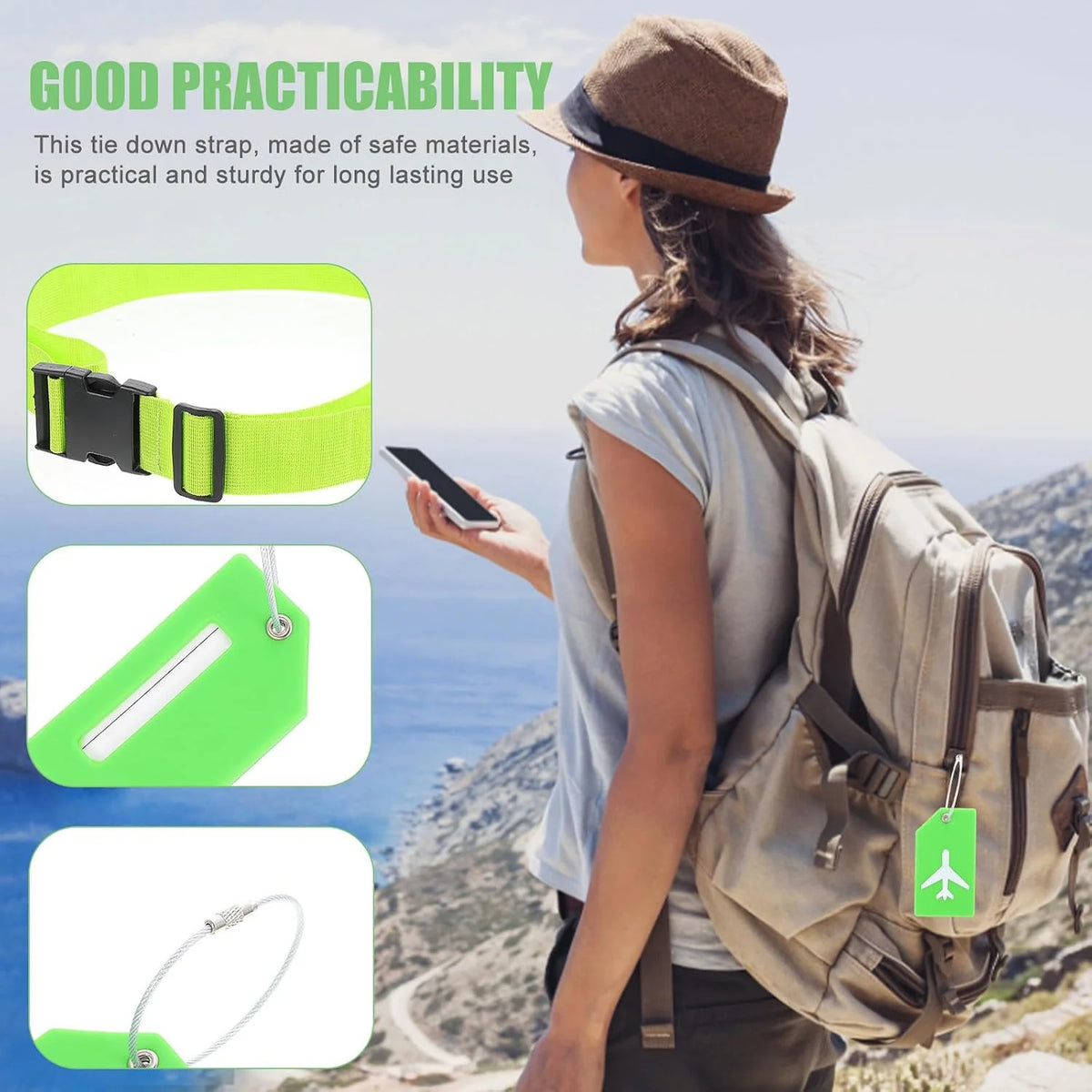 Luggage Straps with Tags, 4-Pack Adjustable Suitcase Belts – image 6