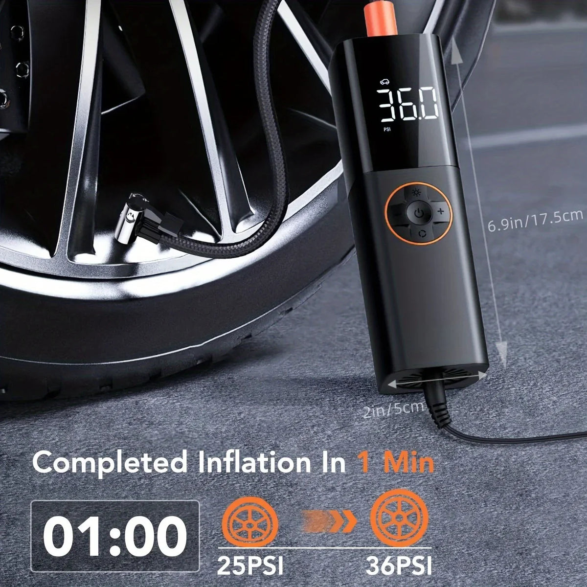 Tire Inflator 12V – Portable Air Compressor, 150 PSI – image 2