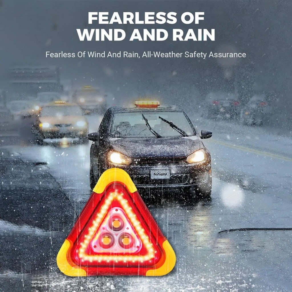 LED Emergency Triangle Warning Light USB Rechargeable Solar – image 3
