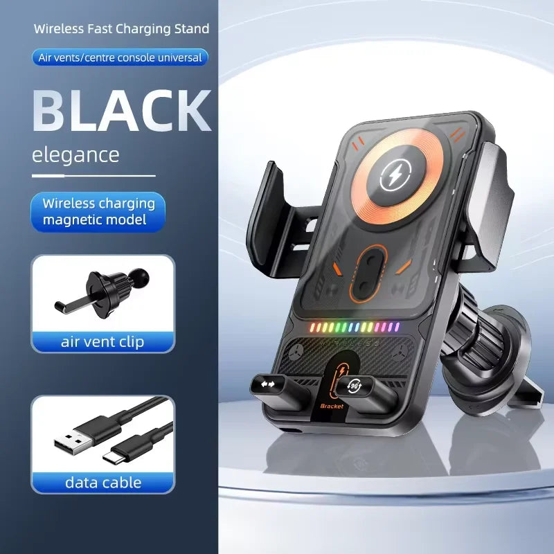 Auto-Clamping Wireless Car Charger Mount – 15W Vent Holder