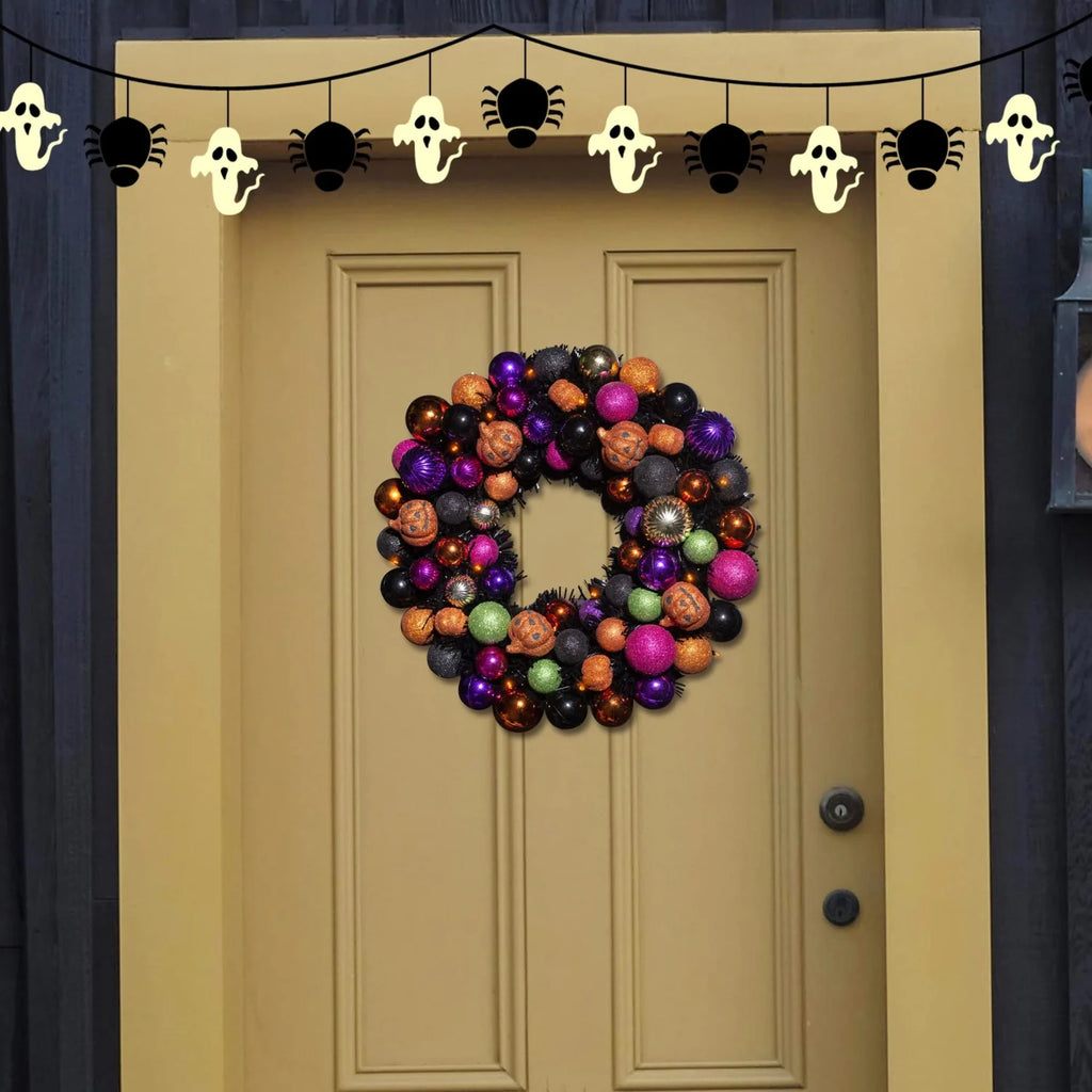 Halloween Wreath 18 in with 20 LED Lights and Pumpkin Ornaments – image 5