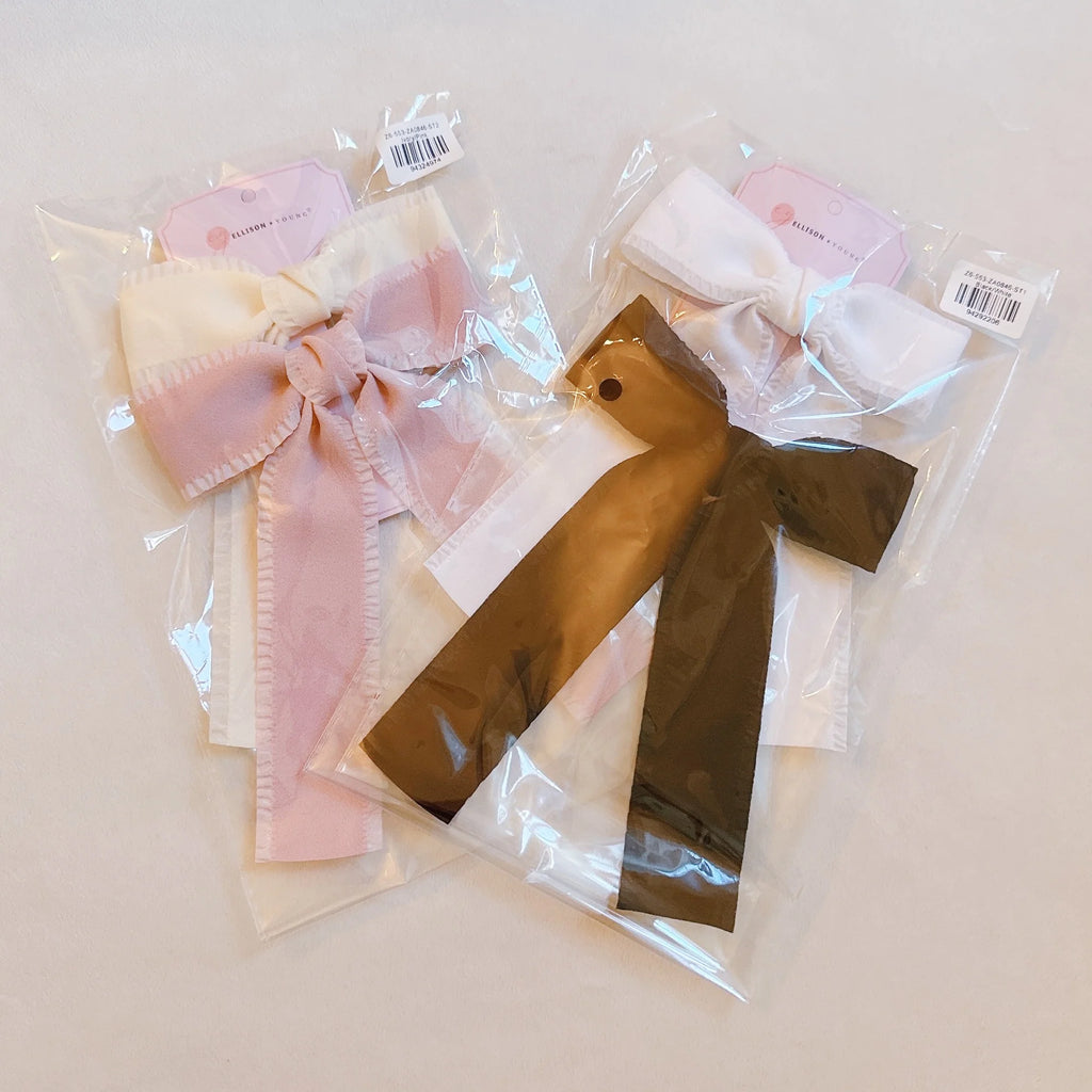 Bow Hair Clip Set – 2 Pack, Black & White – image 9