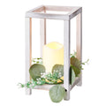Wooden Lantern Centerpieces with LED Candles and Wreaths, 12 Sets
