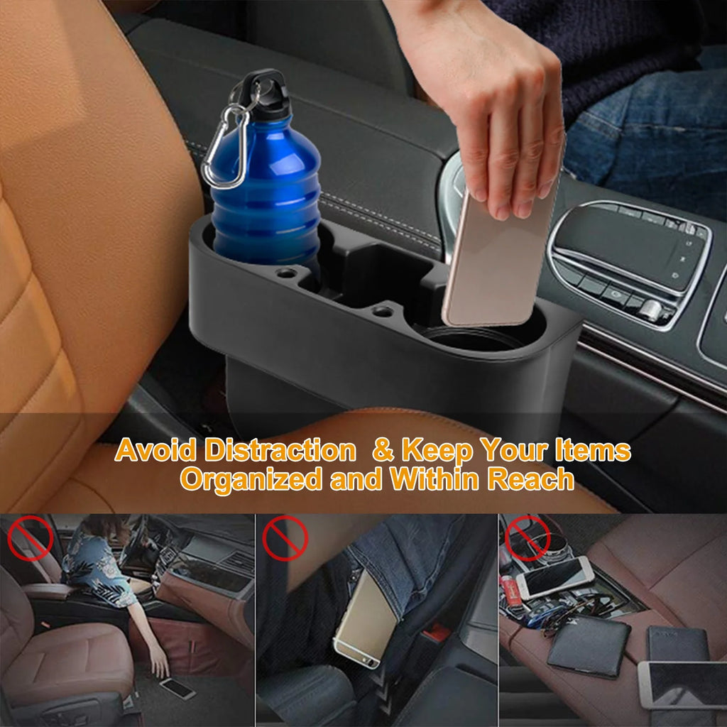 Car Seat Gap Organizer – Cup Holder Wedge with Phone Slot – image 3