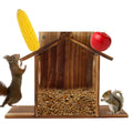Wooden Squirrel Feeder House with Roof, Large Capacity Feeding Station – image 1