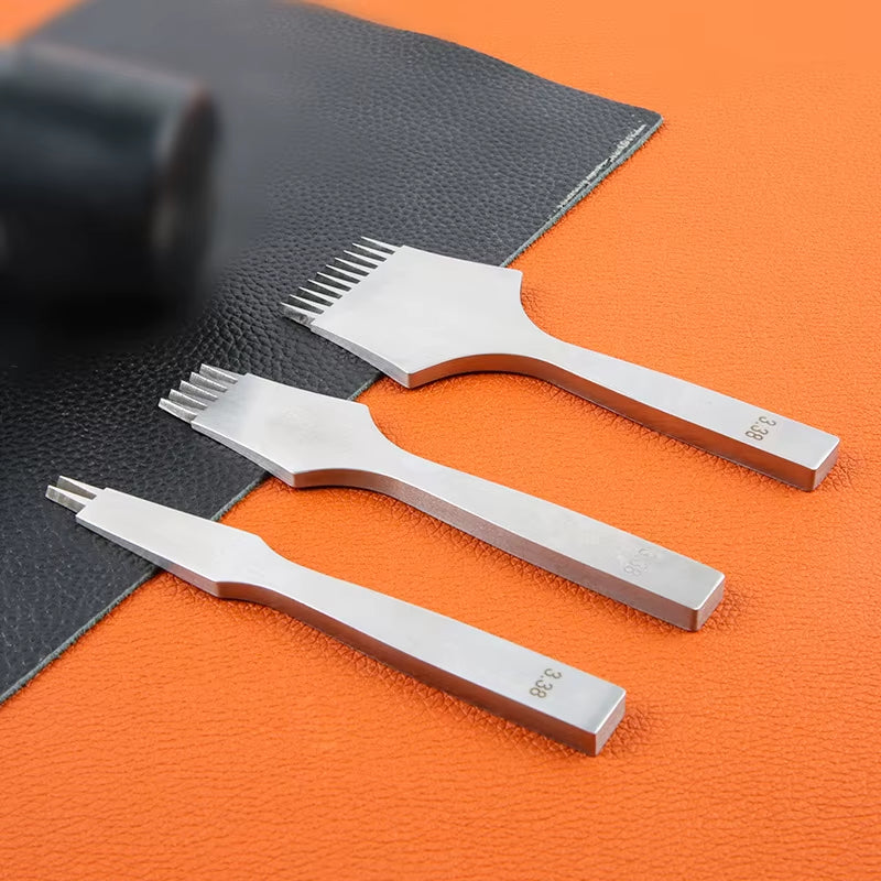Leather Pricking Iron Set 2 5 10 Prong Stitching Chisels – image 4