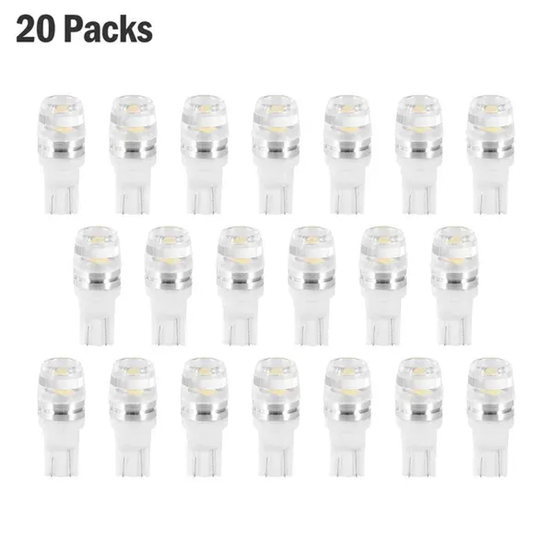 T10 LED Bulbs 20-Pack – 6500K White Interior Car Lights