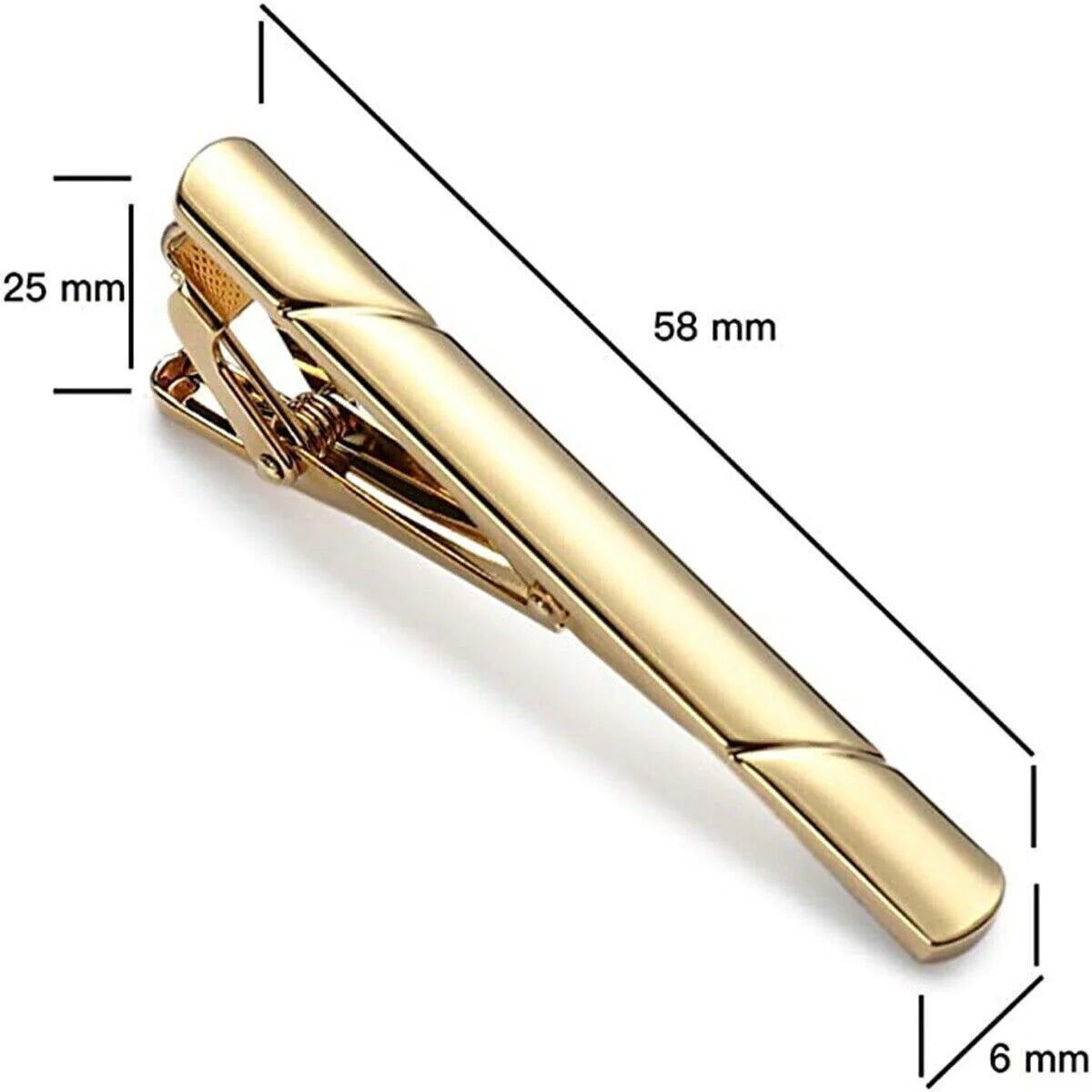 Tie Clip Set for Men – 4 Pcs Stainless Steel, Gold, Black and Silver – image 6