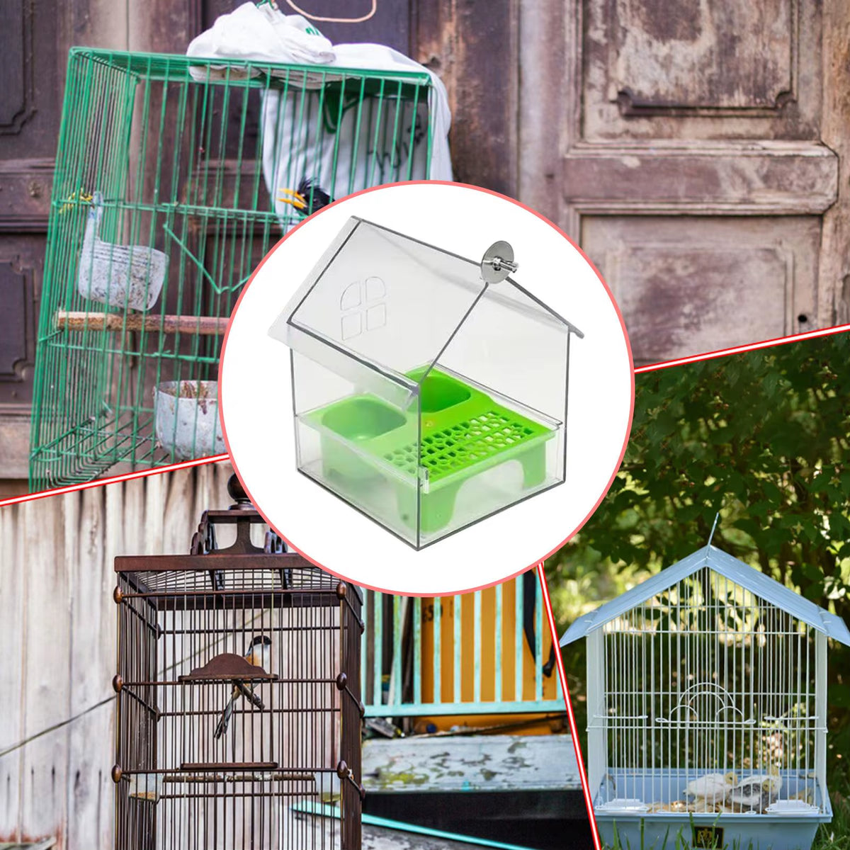 Hanging Bird Feeder Bowl – No-Mess Cage Feeder & Bird Bath – image 5