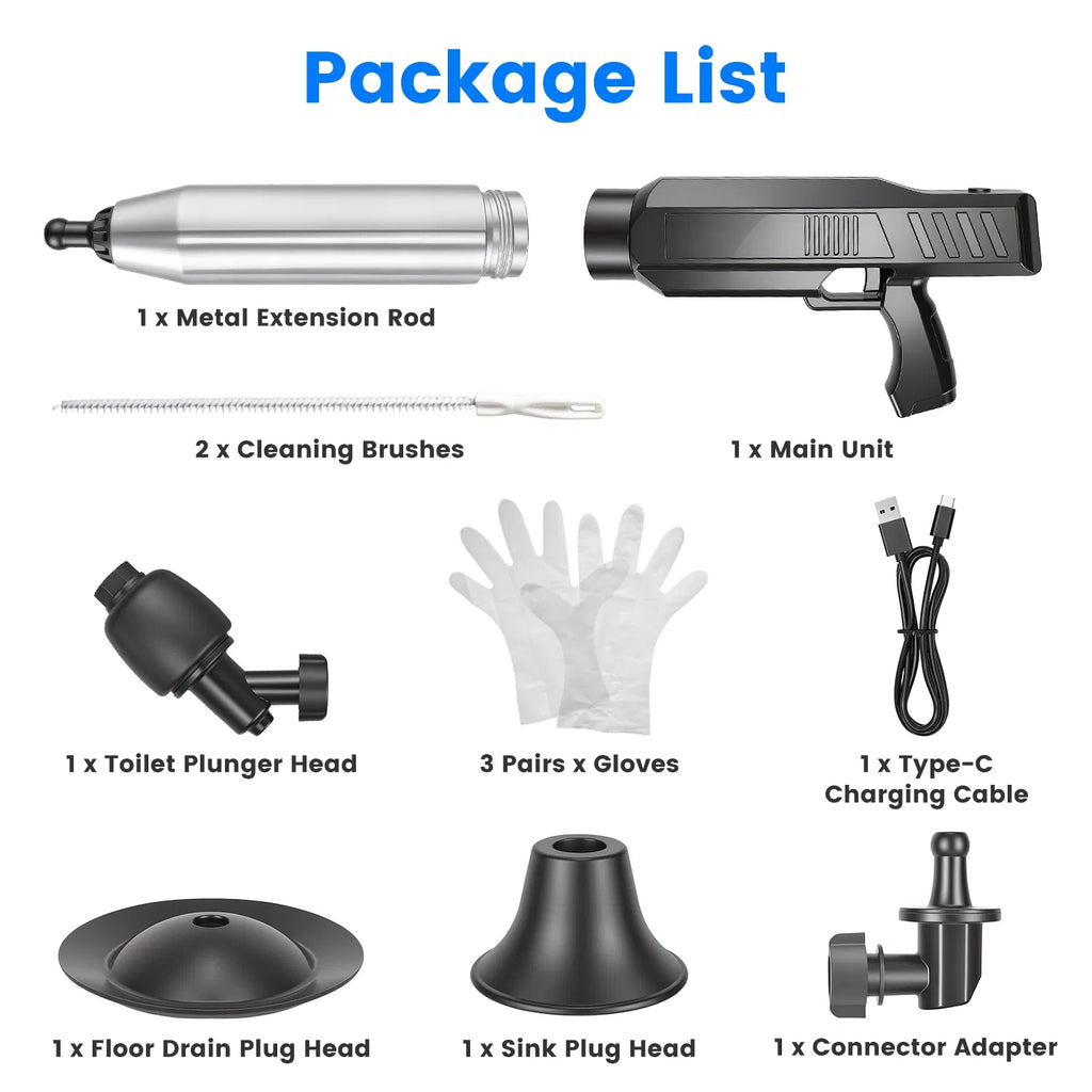 Electric Toilet Plunger - Rechargeable Air Drain Blaster with Gauge – image 3