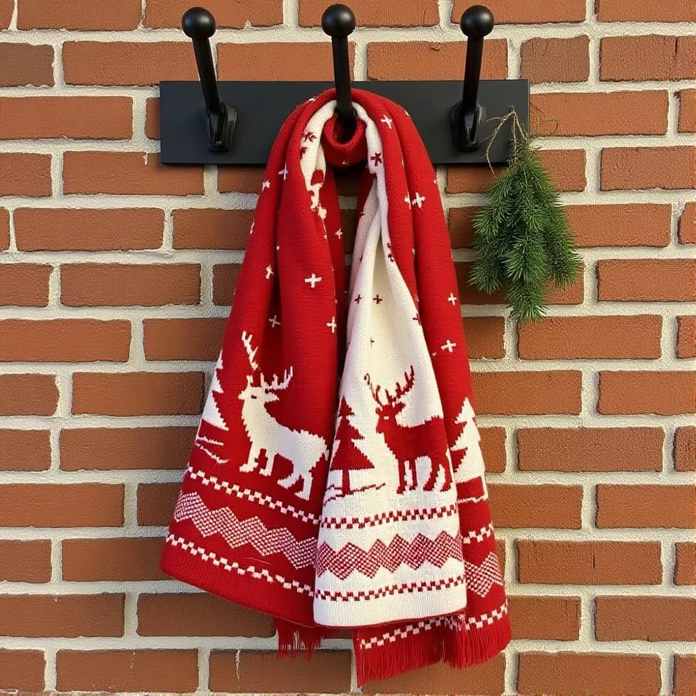 Christmas Tree Knit Scarf – Soft Faux Cashmere Winter Scarf – image 2