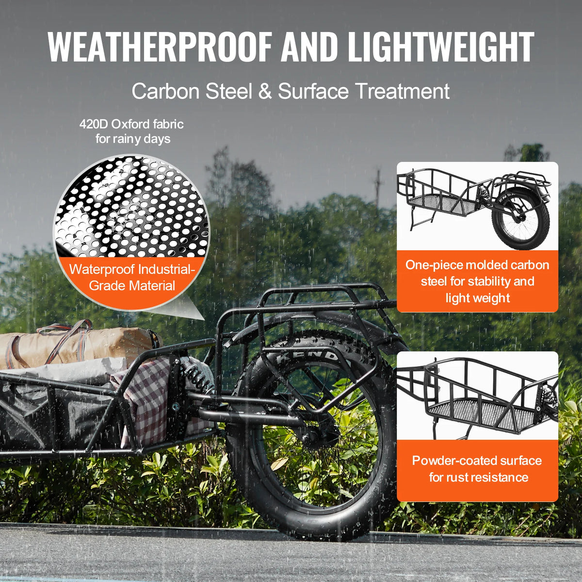 Bike Cargo Trailer – 70 lb Single Wheel Bicycle Trailer, 20 in – image 3