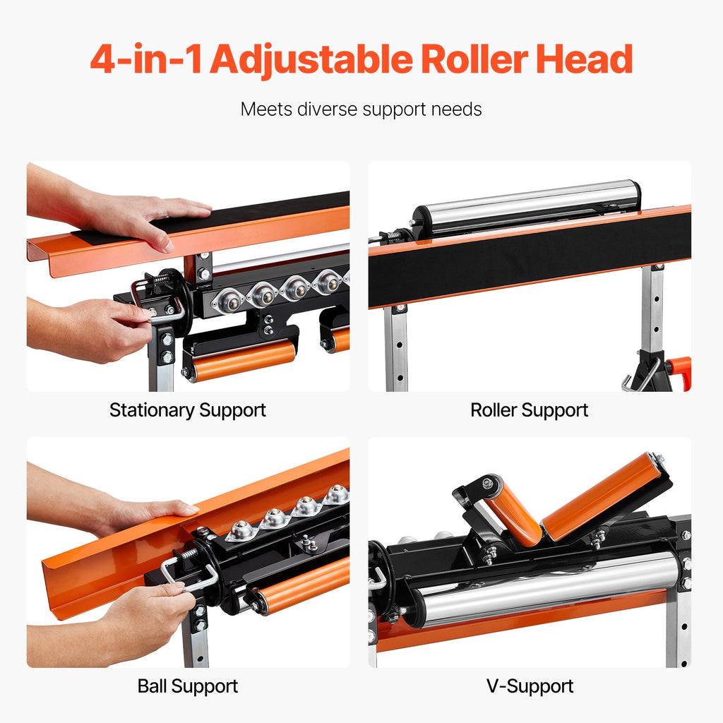 Roller Stand 4-in-1, Folding Outfeed Support 33-50 in, 440 lb Capacity – image 4