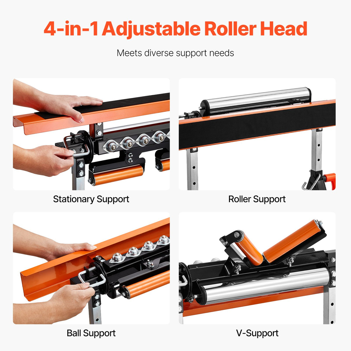 Roller Stand 4-in-1, Folding Outfeed Support 33-50 in, 440 lb Capacity – image 4