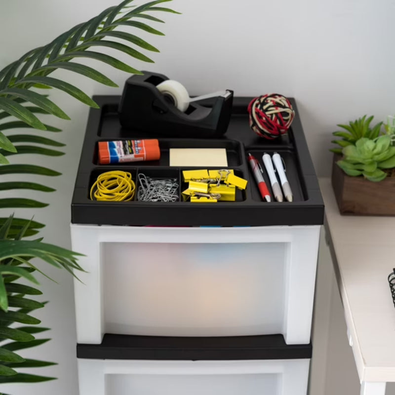 4-Drawer Storage Cart, Narrow Rolling Organizer with Divided Top – image 6