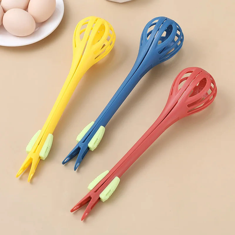 Kitchen Whisk Tongs, 2-in-1 Egg Beater and Food Clip – image 3