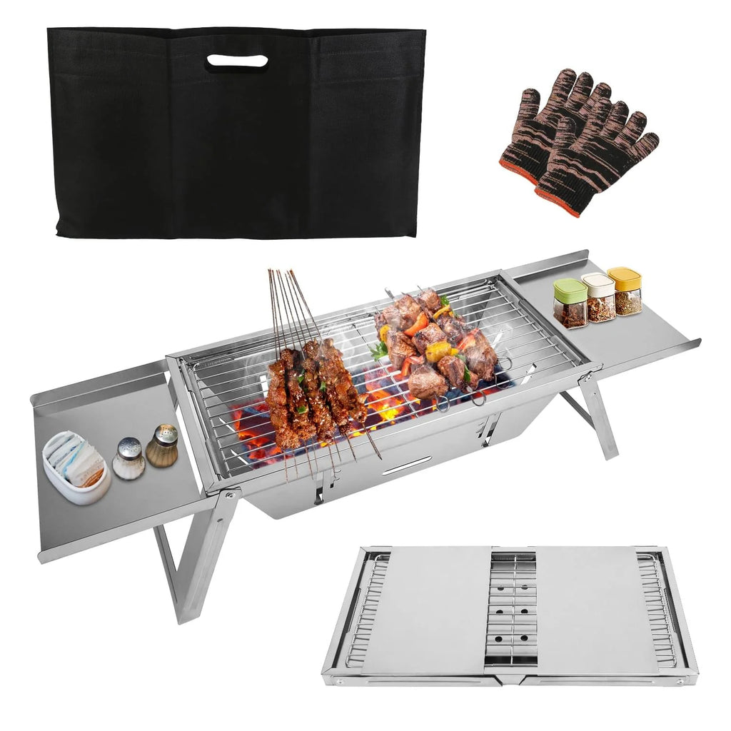 Portable Charcoal Grill and Fire Pit, 3-in-1 Folding Stainless Steel – image 5