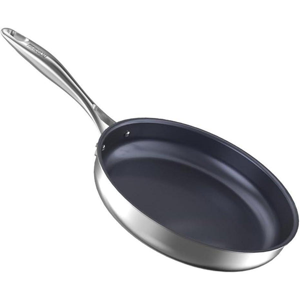 10 Inch Titanium Stainless Steel Frying Pan, Pfas-Free Nonstick