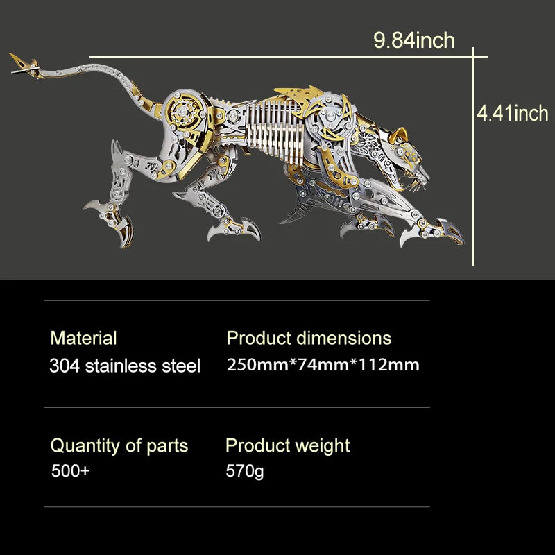 3D Metal Mechanical Cheetah Model Kit for Adults