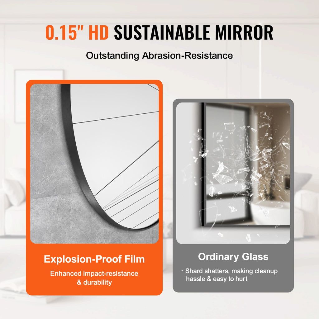 30 Inch Wall Mounted Makeup Mirror with Brushed Aluminum Frame – image 3