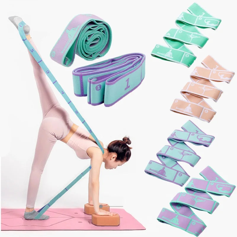 8-Loop Yoga Stretching Strap - Elastic Pilates & Dance Band – image 2