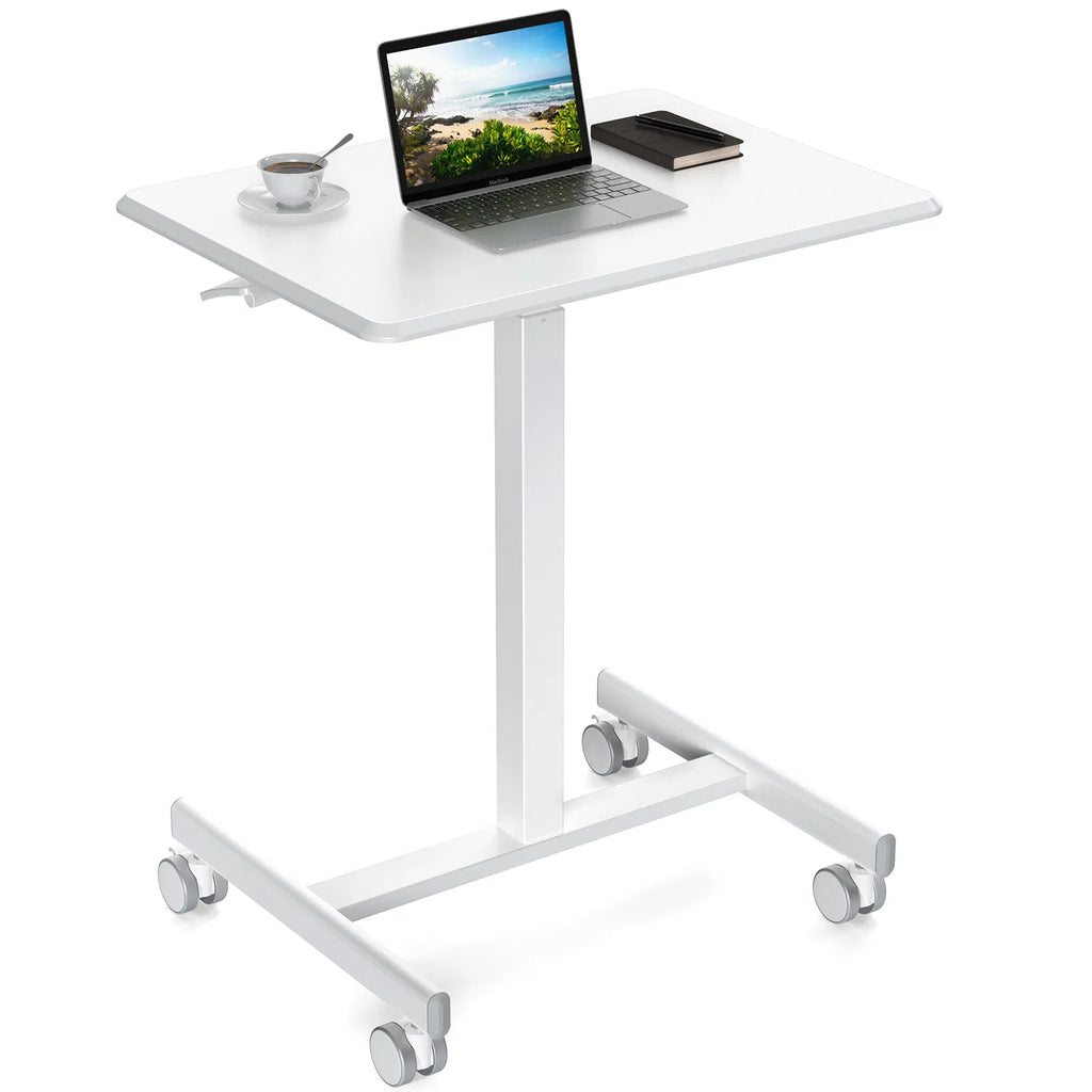 Pneumatic Rolling Laptop Cart, Height Adjustable 28.5-42.5 Inch – image 1