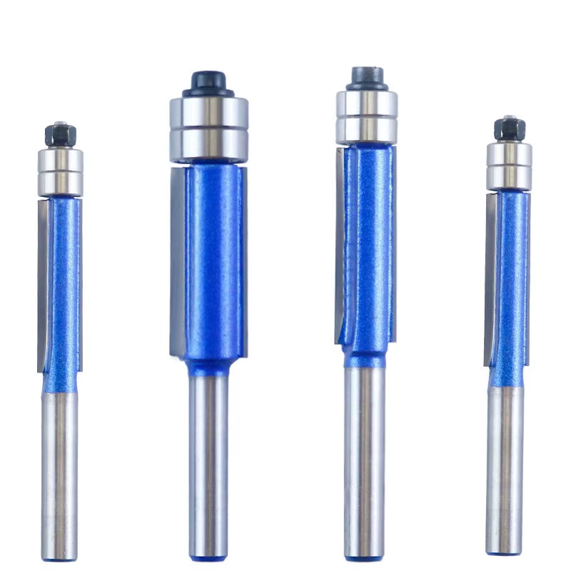 Flush Trim Router Bits 4-Piece, Double Bearing Carbide Trimming Bits – image 3
